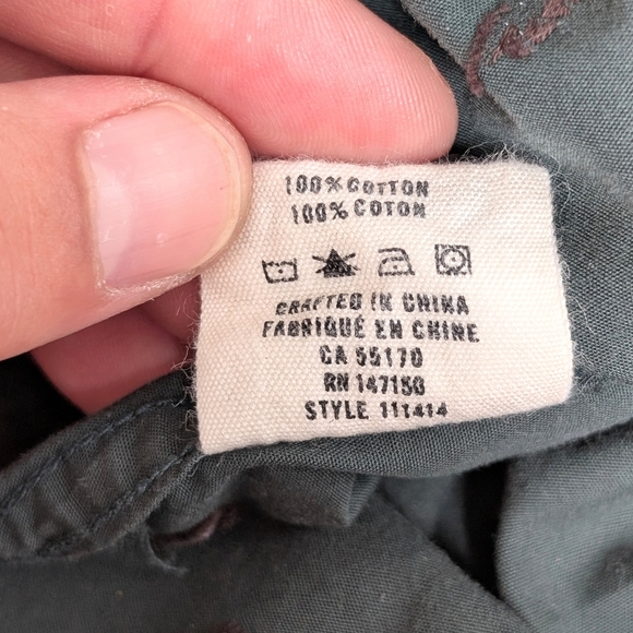 Frank & Oak St-Viateur Men's Forest Green / Fox Pattern 100% Cotton Shirt ~ Smal - Picture 10 of 11